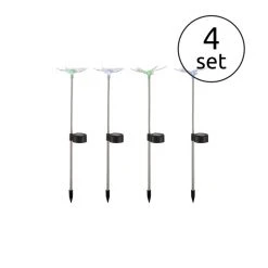 Globo 4er Set Solarleuchte LED Edelstahl, 1-flammig