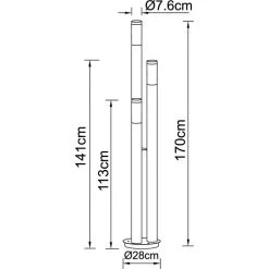 Globo BOSTON Wegeleuchte Anthrazit, 3-flammig 9 Globo BOSTON Wegeleuchte Anthrazit, 3-flammig -Günstiges Wegeleuchten Geschäft globo boston wegeleuchte 3159 3a 3