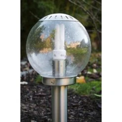 Globo BOWLE II Außenleuchte Edelstahl, Transparent, Klar, 1-flammig -Günstiges Wegeleuchten Geschäft globo bowle ii aussenleuchte 3181 do1 2