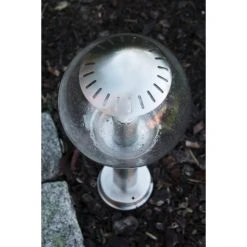 Globo BOWLE II Außenleuchte Edelstahl, Transparent, Klar, 1-flammig -Günstiges Wegeleuchten Geschäft globo bowle ii aussenleuchte 3181 do1 3