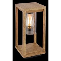 Globo CANDELA Sockelleuchte Holz dunkel, 1-flammig -Günstiges Wegeleuchten Geschäft globo candela sockelleuchte 3135ws1 1