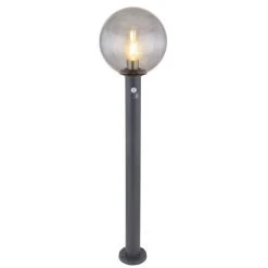 Globo HEDWIG Wegeleuchte Anthrazit, 1-flammig, Bewegungsmelder