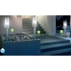 Globo MIAMI Außenlampe Edelstahl, Transparent, Klar, 1-flammig