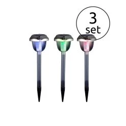 Globo SOLAR AL Solarleuchtenset 3tlg. LED Edelstahl, 1-flammig