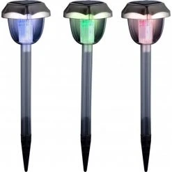 Globo SOLAR AL Solarleuchtenset 3tlg. LED Edelstahl, 1-flammig -Günstiges Wegeleuchten Geschäft globo solar al solarleuchtenset 3tlg 33080 3 2