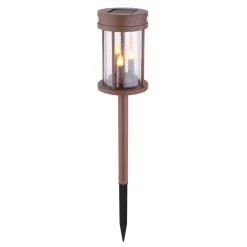 Globo Solarleuchte LED Rostfarben, 3-flammig -Günstiges Wegeleuchten Geschäft globo solarleuchte 36702 4