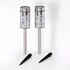 Hofstein Gorizia Solarleuchte LED Edelstahl, 2-flammig, Farbwechsler -Günstiges Wegeleuchten Geschäft gorizia solarleuchte h3371442 13