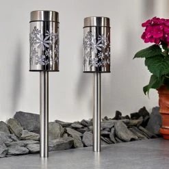 Hofstein Gorizia Solarleuchte LED Edelstahl, 2-flammig, Farbwechsler -Günstiges Wegeleuchten Geschäft gorizia solarleuchte h3371442 4