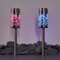 Hofstein Gorizia Solarleuchte LED Edelstahl, 2-flammig, Farbwechsler -Günstiges Wegeleuchten Geschäft gorizia solarleuchte h3371442 6