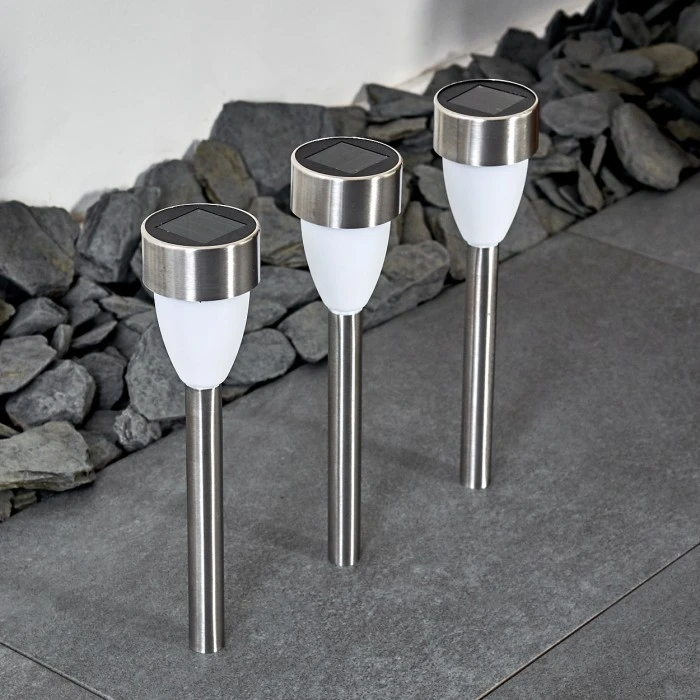 Hofstein Gorizia Solarleuchte LED Edelstahl, 3-flammig 13 Hofstein Gorizia Solarleuchte LED Edelstahl, 3-flammig – Bild 11