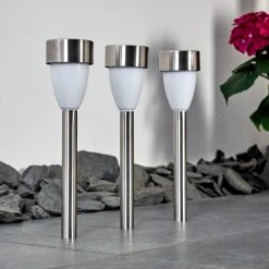 Hofstein Gorizia Solarleuchte LED Edelstahl, 3-flammig 21 Hofstein Gorizia Solarleuchte LED Edelstahl, 3-flammig -Günstiges Wegeleuchten Geschäft gorizia solarleuchte h3371480 5