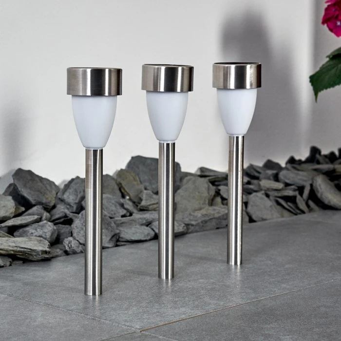 Hofstein Gorizia Solarleuchte LED Edelstahl, 3-flammig 11 Hofstein Gorizia Solarleuchte LED Edelstahl, 3-flammig – Bild 9