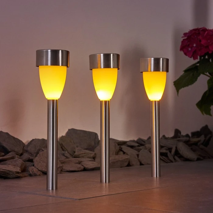 Hofstein Gorizia Solarleuchte LED Edelstahl, 3-flammig 12 Hofstein Gorizia Solarleuchte LED Edelstahl, 3-flammig – Bild 10