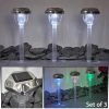 Hofstein Groningen 3er Set Solarleuchte LED Edelstahl, Transparent, Klar, 2-flammig, Farbwechsler
