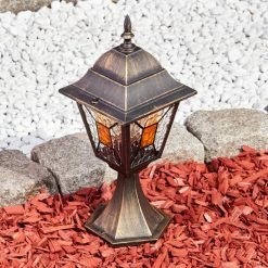 Hofstein Halla Sockelleuchte Schwarz, Gold, 1-flammig -Günstiges Wegeleuchten Geschäft halla sockelleuchte h3597781 6