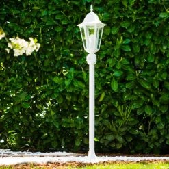 Hofstein Hongkong Außenstehleuchte Weiß, 1-flammig, Bewegungsmelder -Günstiges Wegeleuchten Geschäft hongkong aussenstehleuchte 11333lj pirwh 11