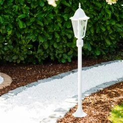 Hofstein Hongkong Außenstehleuchte Weiß, 1-flammig, Bewegungsmelder -Günstiges Wegeleuchten Geschäft hongkong aussenstehleuchte 11333lj pirwh 8