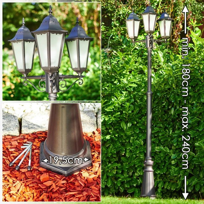 Hofstein Hongkong Frost Kandelaber Schwarz, 3-flammig 4 Hofstein Hongkong Frost Kandelaber Schwarz, 3-flammig – Bild 2