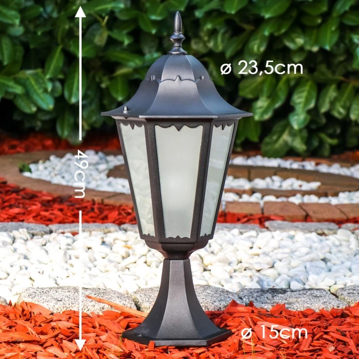 Hofstein Hongkong Frost Sockelleuchte Schwarz, 1-flammig 4 Hofstein Hongkong Frost Sockelleuchte Schwarz, 1-flammig – Bild 2