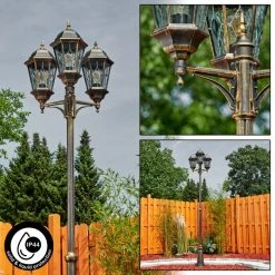 Hofstein Hongkong Kandelaber Messing, Gold, Transparent, Klar, 3-flammig