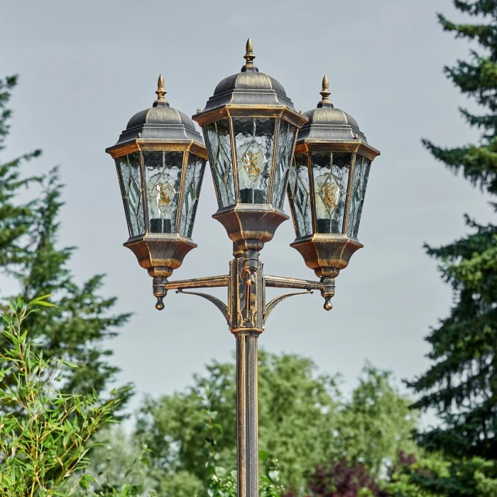 Hofstein Hongkong Kandelaber Messing, Gold, Transparent, Klar, 3-flammig 4 Hofstein Hongkong Kandelaber Messing, Gold, Transparent, Klar, 3-flammig – Bild 2