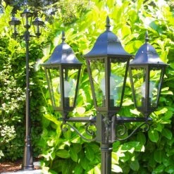 Hofstein Hongkong Kandelaber Schwarz, Transparent, Klar, 3-flammig