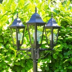 Hofstein Hongkong Kandelaber Schwarz, Transparent, Klar, 3-flammig -Günstiges Wegeleuchten Geschäft hongkong kandelaber 31331lbsw 9