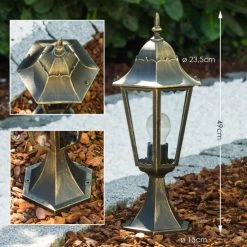 Hofstein Hongkong Sockelleuchte Gold, Bronze, 1-flammig