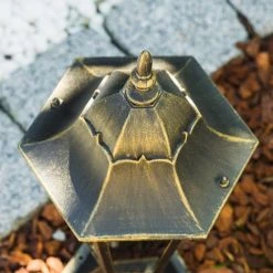 Hofstein Hongkong Sockelleuchte Gold, Bronze, 1-flammig -Günstiges Wegeleuchten Geschäft hongkong sockelleuchte 1334l bg 2