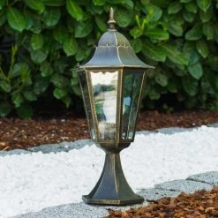 Hofstein Hongkong Sockelleuchte Gold, Bronze, 1-flammig -Günstiges Wegeleuchten Geschäft hongkong sockelleuchte 1334l bg 9