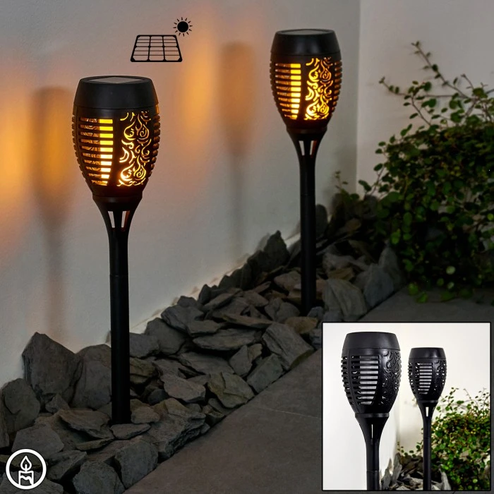Hofstein Joinville 2er Set Solar-Wegeleuchte LED Schwarz, 1-flammig 3 Hofstein Joinville 2er Set Solar-Wegeleuchte LED Schwarz, 1-flammig