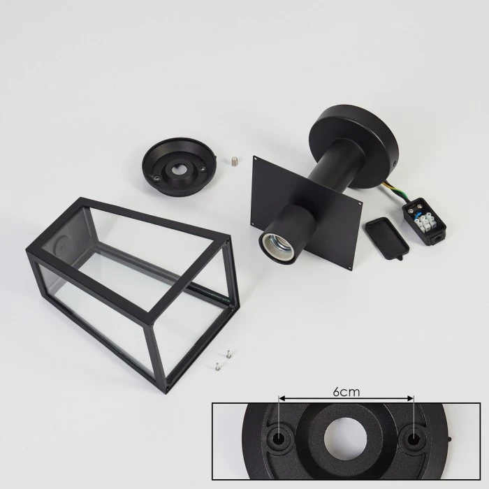 Hofstein Juanico Sockelleuchte Schwarz, 1-flammig 7 Hofstein Juanico Sockelleuchte Schwarz, 1-flammig – Bild 5