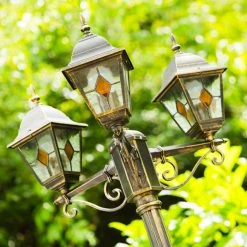 Hofstein Kandelaber Antibes Braun, Gold, 3-flammig -Günstiges Wegeleuchten Geschäft kandelaber antibes h163765 kandelaber2 5