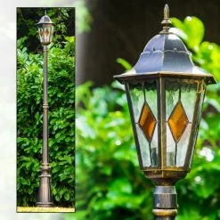 Hofstein Kandelaber Antibes Braun, Gold, 1-flammig -Günstiges Wegeleuchten Geschäft kandelaber antibes h163840 14