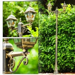 Hofstein Kandelaber Antibes Braun, Gold, 2-flammig