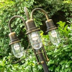 Hofstein Kandelaber BORKAN Braun, Gold, 3-flammig -Günstiges Wegeleuchten Geschäft kandelaber borkan h3021354 do2 9