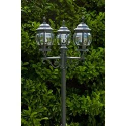 Hofstein Kandelaber Kobe schwarz grün Schwarz, Grün, Transparent, Klar, 3-flammig