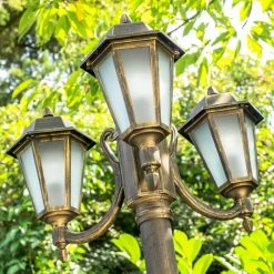 Hofstein Kandelaber NATAL FROST Schwarz-Gold, 3-flammig -Günstiges Wegeleuchten Geschäft kandelaber natal frost h3021385 do2 5