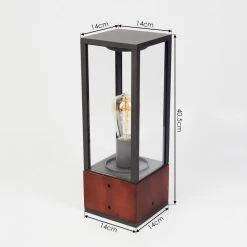 Hofstein Kiwalik Sockelleuchte Schwarz, Holz dunkel, 1-flammig -Günstiges Wegeleuchten Geschäft kiwalik sockelleuchte h3454114 3