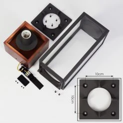 Hofstein Kiwalik Sockelleuchte Schwarz, Holz dunkel, 1-flammig -Günstiges Wegeleuchten Geschäft kiwalik sockelleuchte h3454114 4