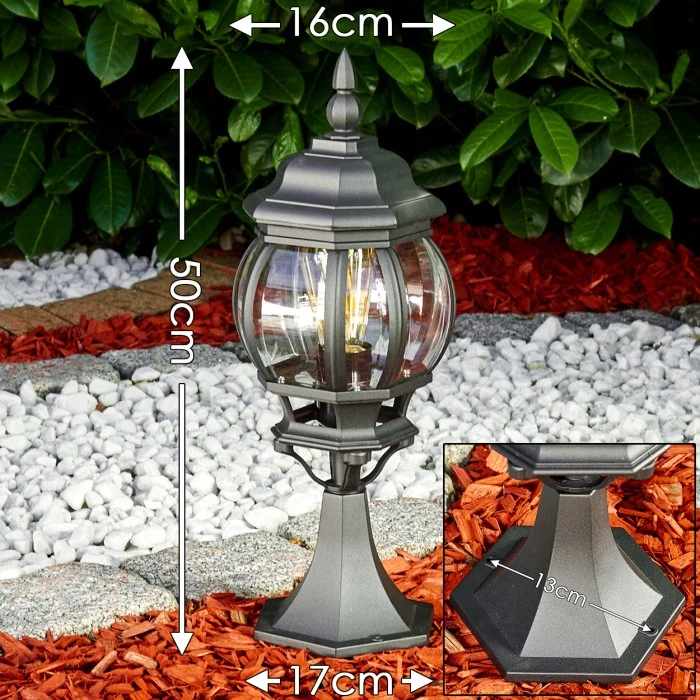 Hofstein Lentua Sockelleuchte Schwarz, 1-flammig 4 Hofstein Lentua Sockelleuchte Schwarz, 1-flammig – Bild 2