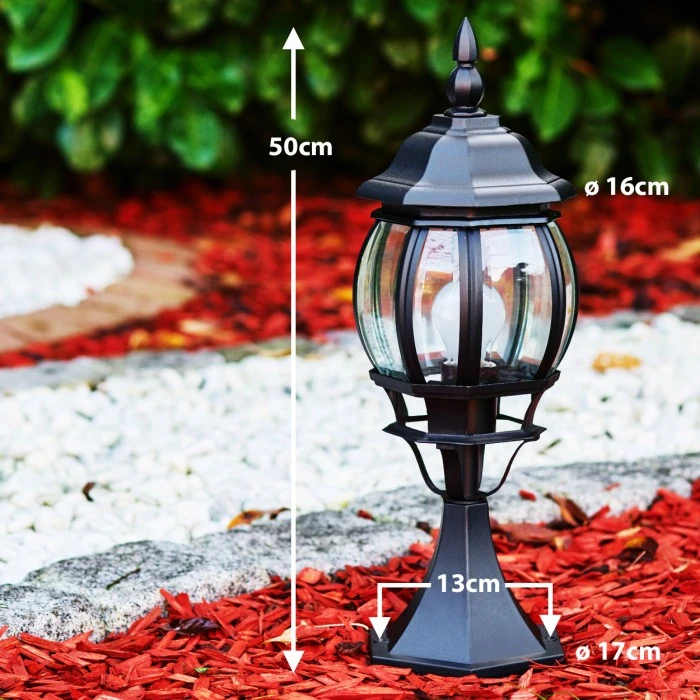 Hofstein Lentua Sockelleuchte Schwarz, 1-flammig 4 Hofstein Lentua Sockelleuchte Schwarz, 1-flammig – Bild 2