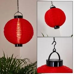 Hofstein Leogang Solar-Hängeleuchte LED Rot, Schwarz, 1-flammig