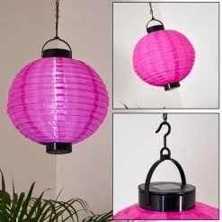 Hofstein Leogang Solar-Hängeleuchte LED Pink, 1-flammig