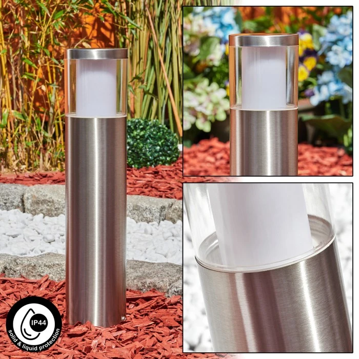 Hofstein Leon Außenwegeleuchte LED Nickel-Matt, 1-flammig 3 Hofstein Leon Außenwegeleuchte LED Nickel-Matt, 1-flammig