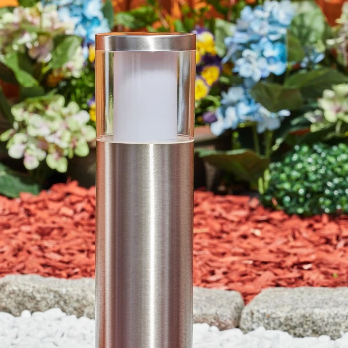 Hofstein Leon Außenwegeleuchte LED Nickel-Matt, 1-flammig 4 Hofstein Leon Außenwegeleuchte LED Nickel-Matt, 1-flammig – Bild 2