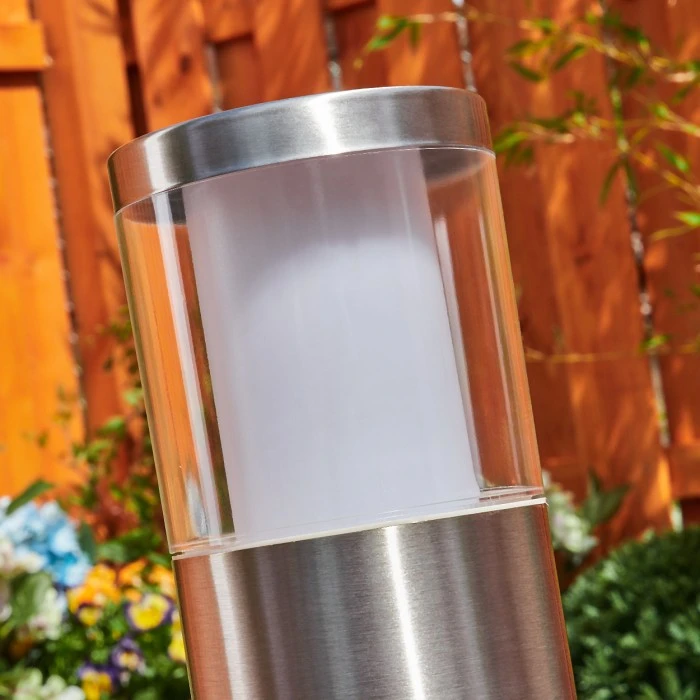 Hofstein Leon Außenwegeleuchte LED Nickel-Matt, 1-flammig 5 Hofstein Leon Außenwegeleuchte LED Nickel-Matt, 1-flammig – Bild 3