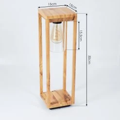 Hofstein Leset Sockelleuchte Braun, Holzoptik, 1-flammig -Günstiges Wegeleuchten Geschäft leset sockelleuchte h3432389 3