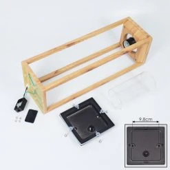 Hofstein Leset Sockelleuchte Braun, Holzoptik, 1-flammig -Günstiges Wegeleuchten Geschäft leset sockelleuchte h3432389 4