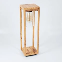 Hofstein Leset Sockelleuchte Braun, Holzoptik, 1-flammig -Günstiges Wegeleuchten Geschäft leset sockelleuchte h3432389 7